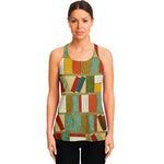 Watercolor Bookshelf Pattern Print Women's Racerback Tank Top