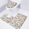 Watercolor Bouvardia Print 3 Piece Bath Mat Set