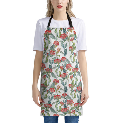 Watercolor Bouvardia Print Apron