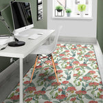 Watercolor Bouvardia Print Area Rug