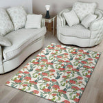 Watercolor Bouvardia Print Area Rug
