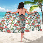 Watercolor Bouvardia Print Beach Sarong Wrap