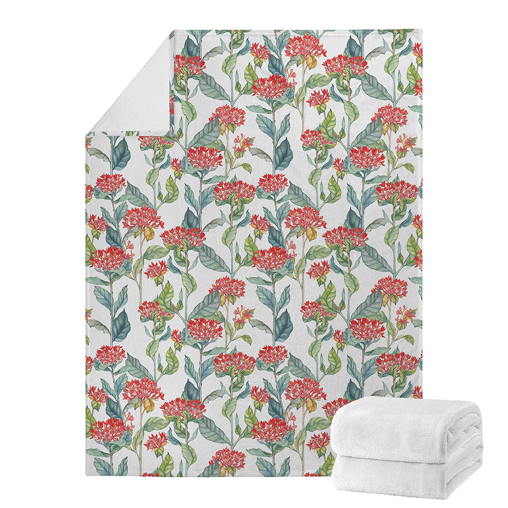 Watercolor Bouvardia Print Blanket