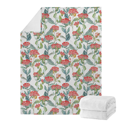 Watercolor Bouvardia Print Blanket