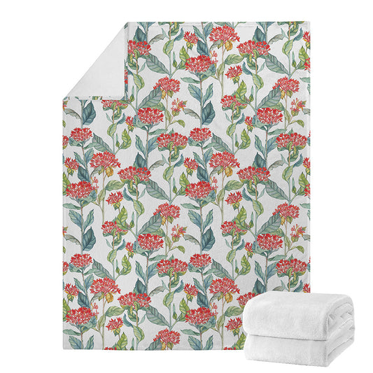 Watercolor Bouvardia Print Blanket