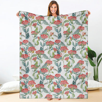 Watercolor Bouvardia Print Blanket