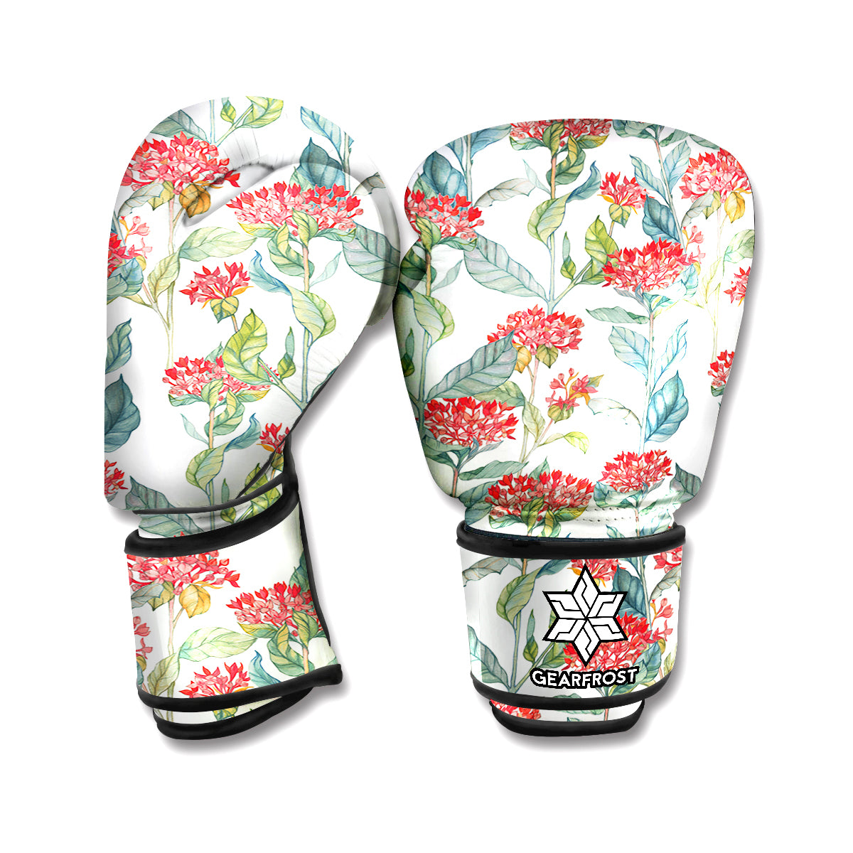 Watercolor Bouvardia Print Boxing Gloves
