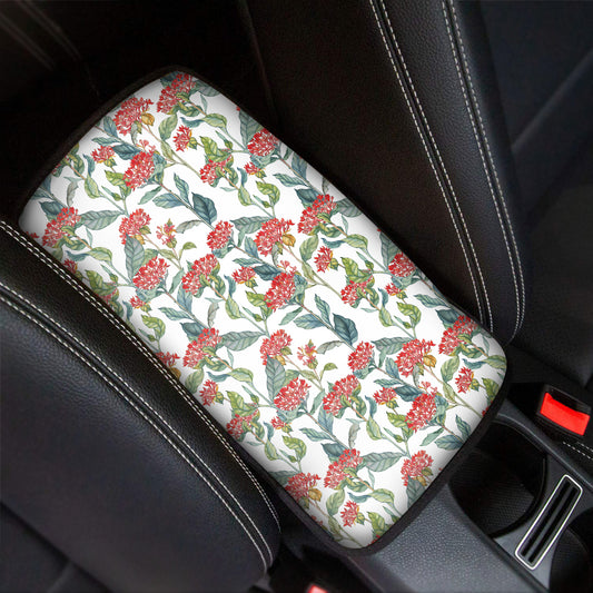 Watercolor Bouvardia Print Car Center Console Cover