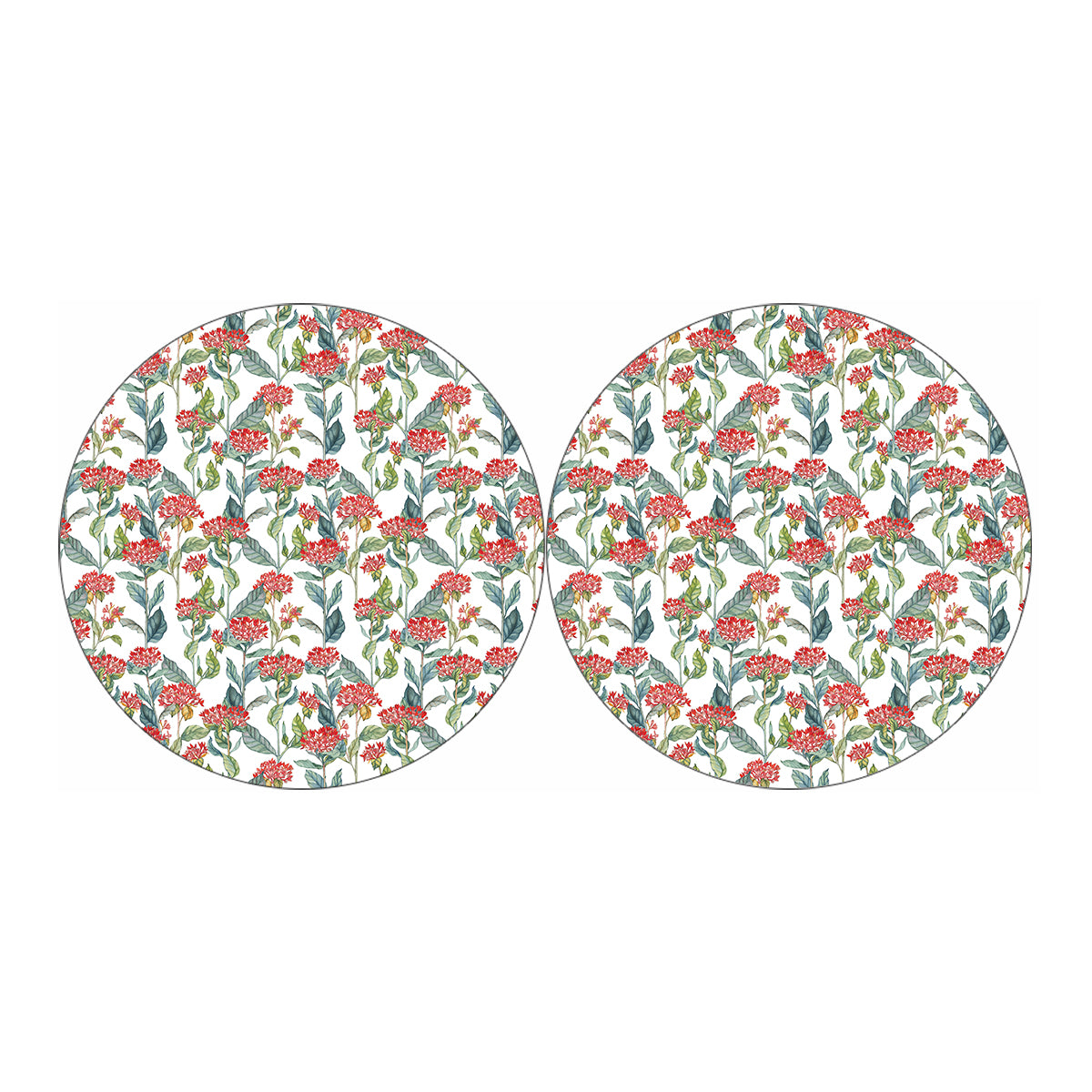 Watercolor Bouvardia Print Car Coasters