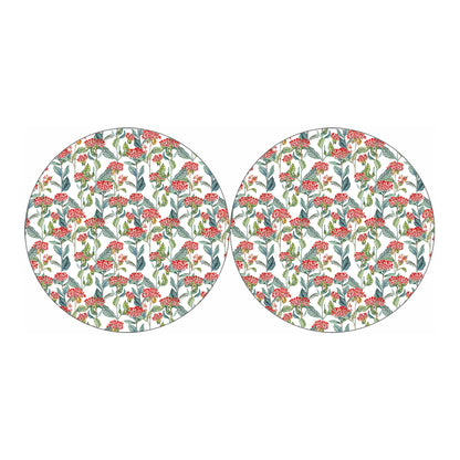 Watercolor Bouvardia Print Car Coasters