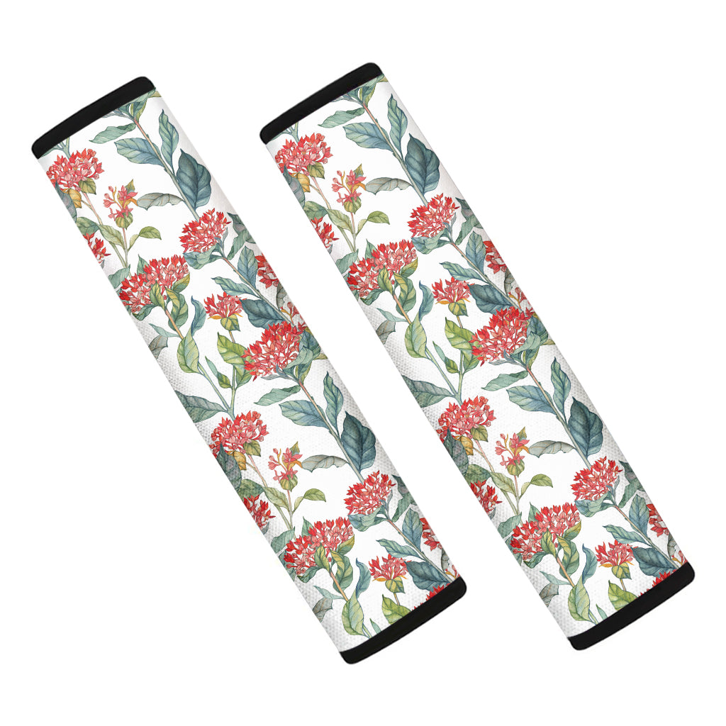 Watercolor Bouvardia Print Car Seat Belt Covers