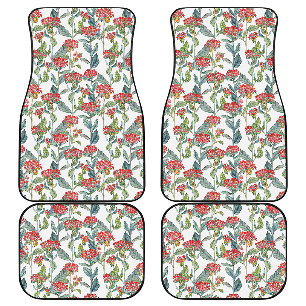 Watercolor Bouvardia Print Front and Back Car Floor Mats