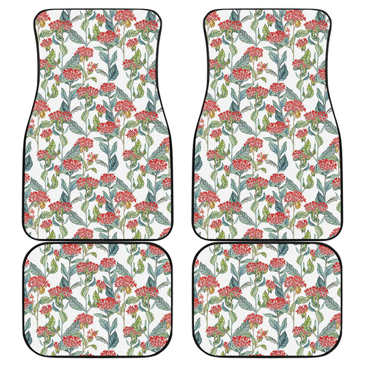 Watercolor Bouvardia Print Front and Back Car Floor Mats