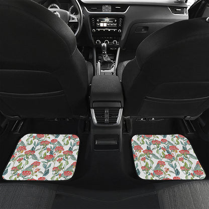 Watercolor Bouvardia Print Front and Back Car Floor Mats