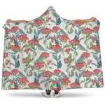 Watercolor Bouvardia Print Hooded Blanket