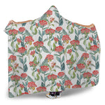 Watercolor Bouvardia Print Hooded Blanket