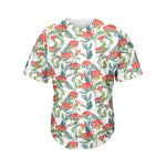 Watercolor Bouvardia Print Men's Baseball Jersey