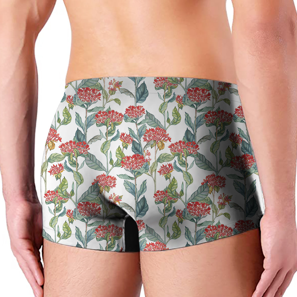 Watercolor Bouvardia Print Men's Boxer Briefs