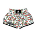 Watercolor Bouvardia Print Muay Thai Boxing Shorts