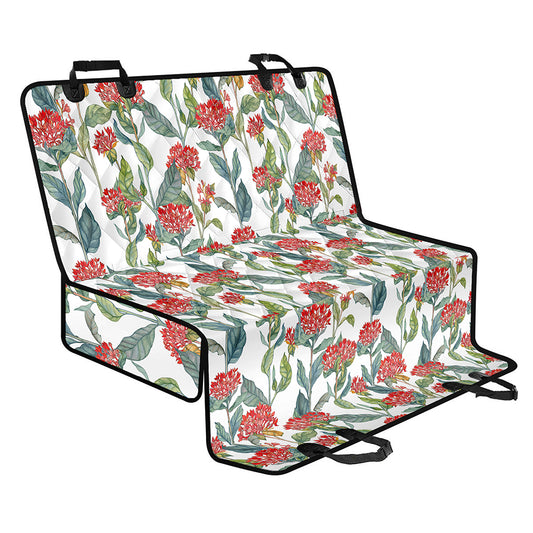 Watercolor Bouvardia Print Pet Car Back Seat Cover