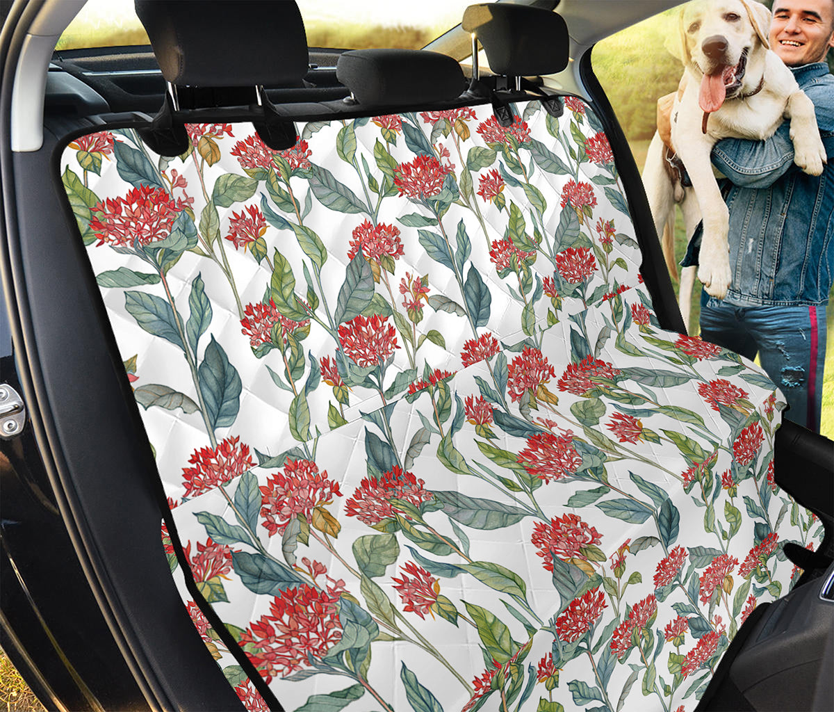 Watercolor Bouvardia Print Pet Car Back Seat Cover