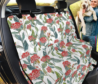 Watercolor Bouvardia Print Pet Car Back Seat Cover