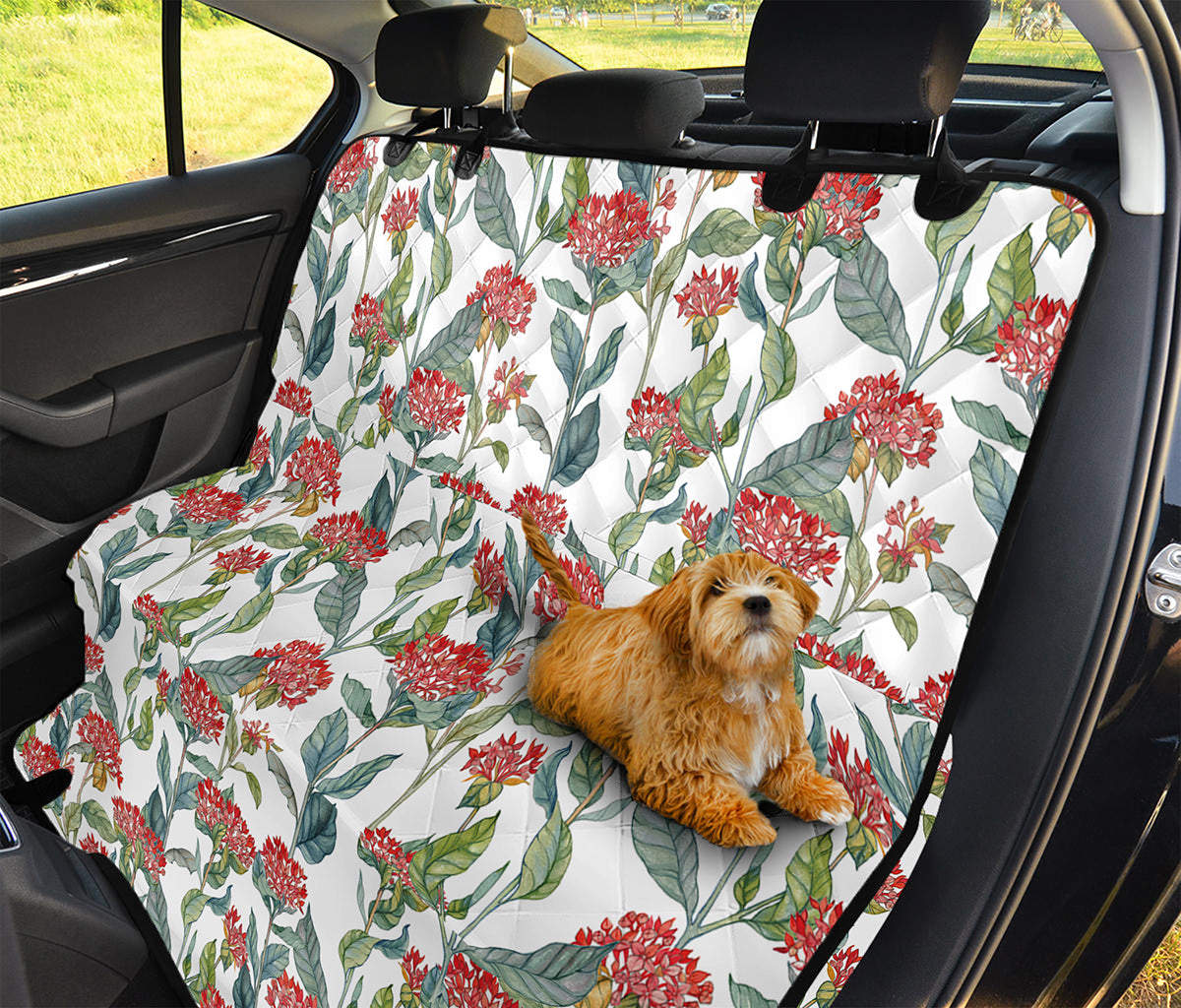 Watercolor Bouvardia Print Pet Car Back Seat Cover