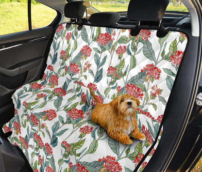 Watercolor Bouvardia Print Pet Car Back Seat Cover