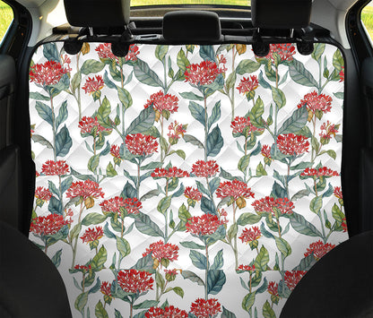 Watercolor Bouvardia Print Pet Car Back Seat Cover