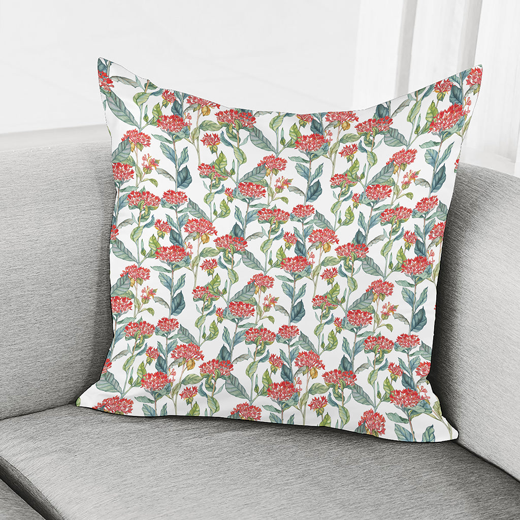 Watercolor Bouvardia Print Pillow Cover
