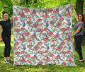 Watercolor Bouvardia Print Quilt