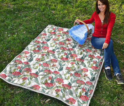 Watercolor Bouvardia Print Quilt