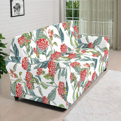 Watercolor Bouvardia Print Sofa Cover