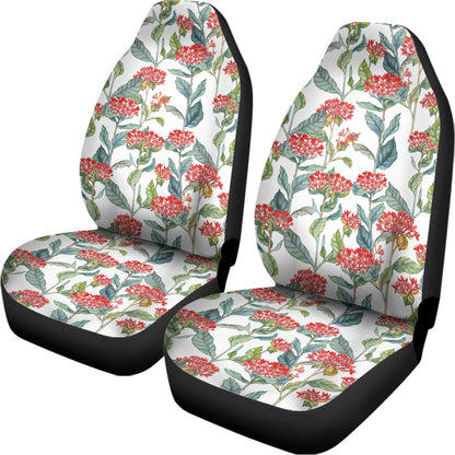 Watercolor Bouvardia Print Universal Fit Car Seat Covers