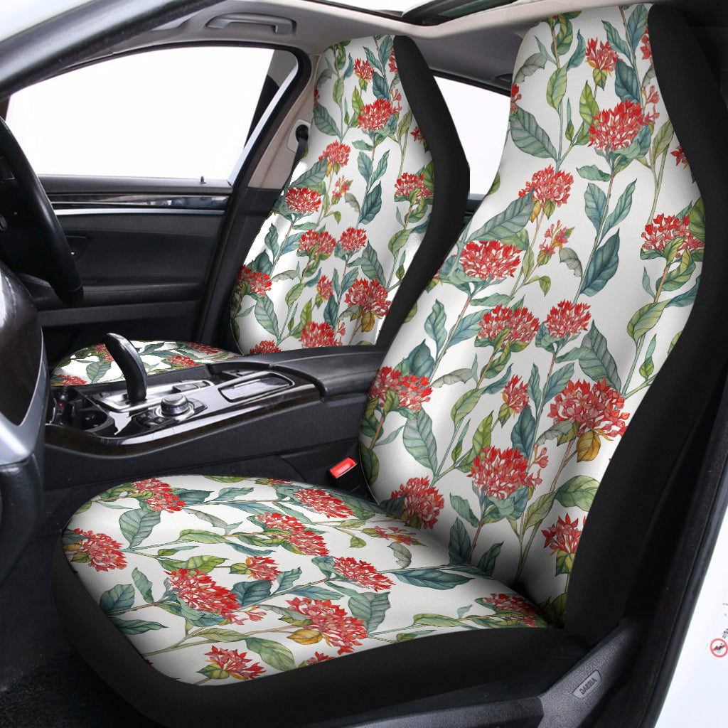 Watercolor Bouvardia Print Universal Fit Car Seat Covers