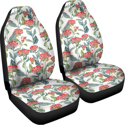 Watercolor Bouvardia Print Universal Fit Car Seat Covers