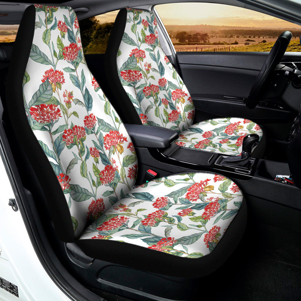 Watercolor Bouvardia Print Universal Fit Car Seat Covers