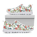 Watercolor Bouvardia Print White Running Shoes