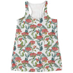 Watercolor Bouvardia Print Women's Racerback Tank Top