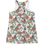 Watercolor Bouvardia Print Women's Racerback Tank Top
