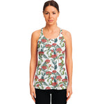 Watercolor Bouvardia Print Women's Racerback Tank Top