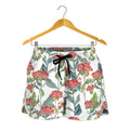 Watercolor Bouvardia Print Women's Shorts