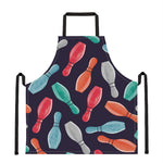 Watercolor Bowling Pins Pattern Print Apron