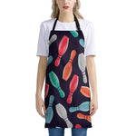 Watercolor Bowling Pins Pattern Print Apron