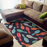 Watercolor Bowling Pins Pattern Print Area Rug