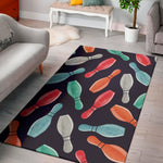Watercolor Bowling Pins Pattern Print Area Rug