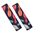 Watercolor Bowling Pins Pattern Print Car Seat Belt Covers