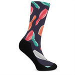 Watercolor Bowling Pins Pattern Print Crew Socks