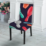 Watercolor Bowling Pins Pattern Print Dining Chair Slipcover