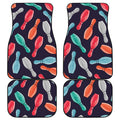 Watercolor Bowling Pins Pattern Print Front and Back Car Floor Mats
